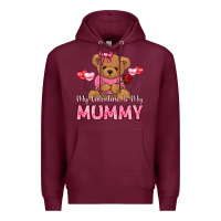 Burgundy my valentine is my mummy Premium Hoodie - LillyAllenDesigns