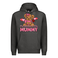 Charcoal Heather my valentine is my mummy Premium Hoodie - LillyAllenDesigns