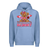 Colony Blue my valentine is my mummy Premium Hoodie - LillyAllenDesigns