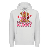 Dove Grey my valentine is my mummy Premium Hoodie - LillyAllenDesigns