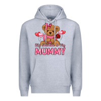 Heather Grey my valentine is my mummy Premium Hoodie - LillyAllenDesigns