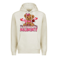 Oatmeal Heather my valentine is my mummy Premium Hoodie - LillyAllenDesigns
