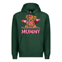 Sports Green my valentine is my mummy Premium Hoodie - LillyAllenDesigns