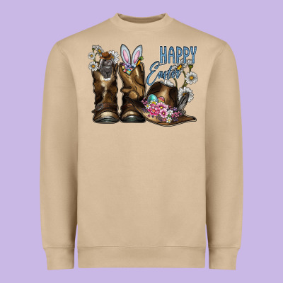 Happy Easter Heavyweight Sweatshirt Designed By Cowhidedigitalart