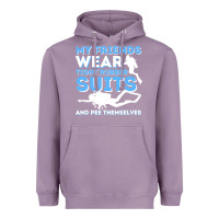 Lavender My Friends Wear Tight Rubber Suits  Scuba Diving & Diver Heavyweight Hoodie - trangStudio
