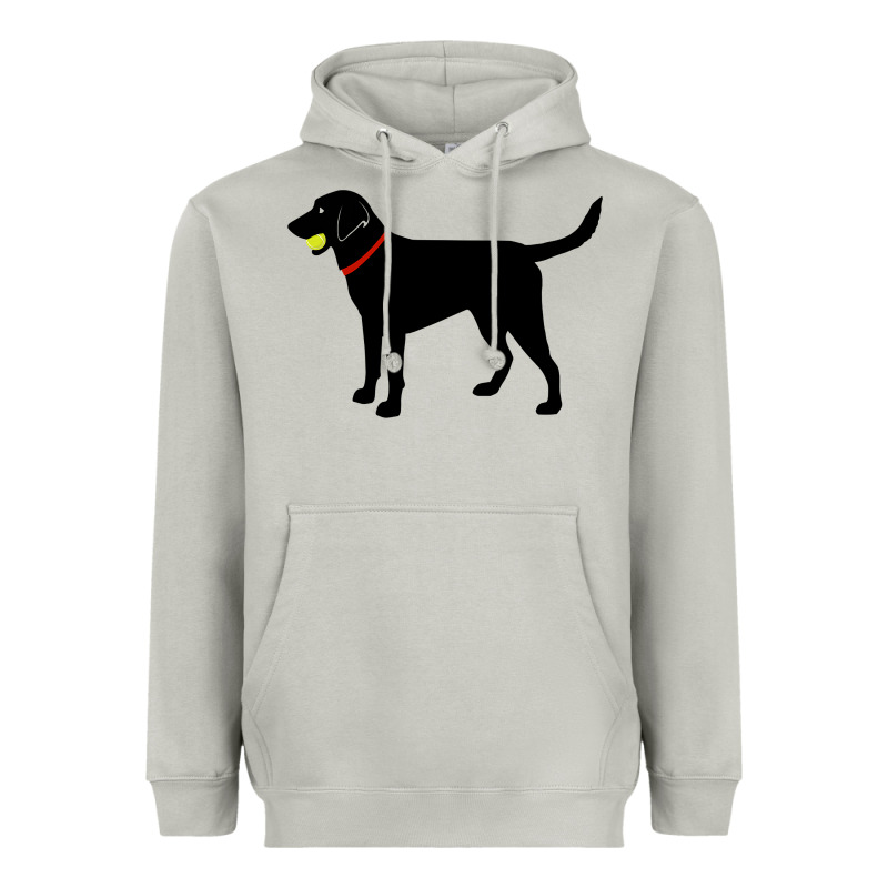 Labrador Retriever Fetch, Black Lab Play Ball Heavyweight Hoodie by trangStudio | Teevron