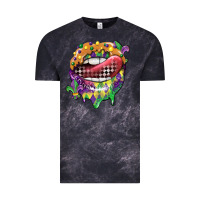 Cloud Black mardi gras lips Vintage Tee - CowGirlArtShop