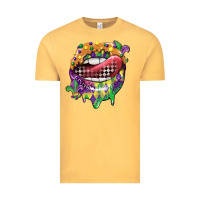 Vintage Mustard mardi gras lips Vintage Tee - CowGirlArtShop