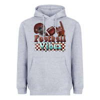 Heather Grey football vibes Heavyweight Hoodie - BarkalooDesign