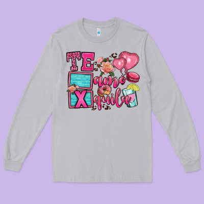 Te Amo Te Quila Long Sleeve Tee Designed By Oliviacreatesart