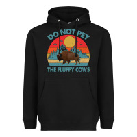 Black Do Not Pet The Fluffy Cows Vintage Heavyweight Hoodie - trangStudio