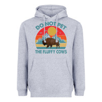 Heather Grey Do Not Pet The Fluffy Cows Vintage Heavyweight Hoodie - trangStudio