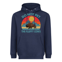 Navy Do Not Pet The Fluffy Cows Vintage Heavyweight Hoodie - trangStudio