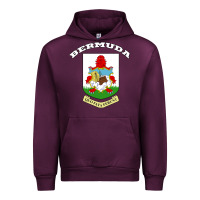 Mauve Wine Bermuda Coat of Arms Souvenir Gift Flag Bermudian Urban Hoodie - trangStudio