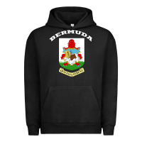 Pigment Black Bermuda Coat of Arms Souvenir Gift Flag Bermudian Urban Hoodie - trangStudio