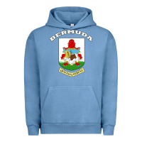 Pigment Pebble Blue Bermuda Coat of Arms Souvenir Gift Flag Bermudian Urban Hoodie - trangStudio