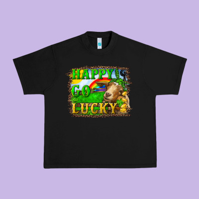 Happy Go Lucky Goat Urban Heavy Tee Designed By Ranaportraitstore