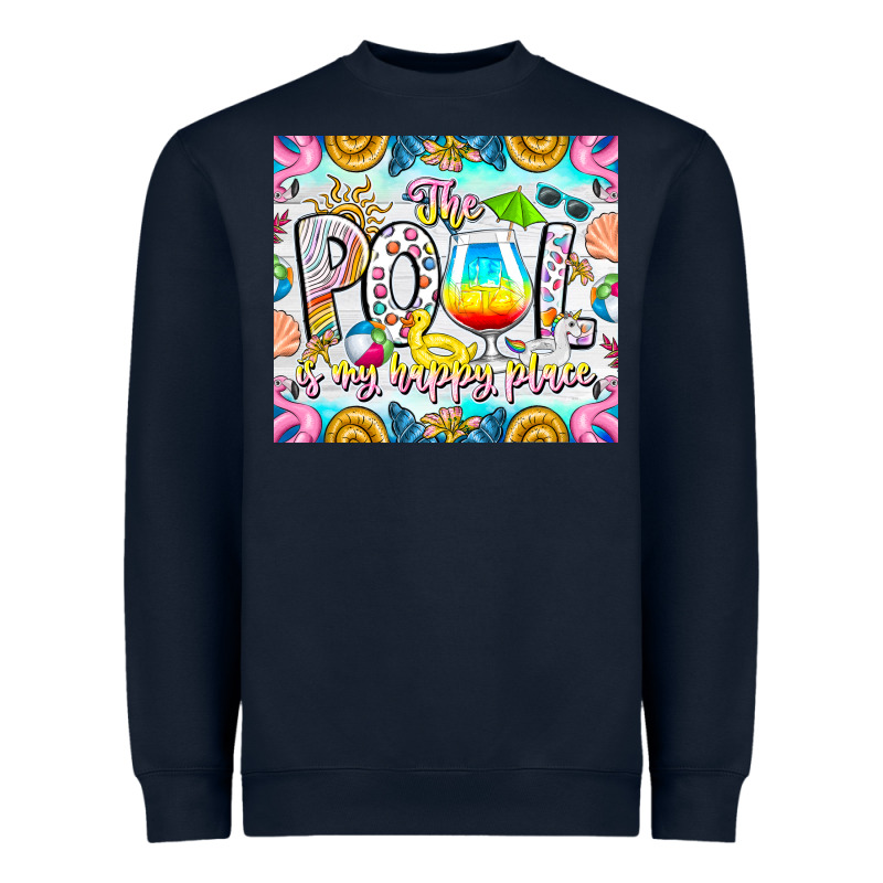 The Pool Is My Happy Place Heavyweight Sweatshirt by CowhideDigitalArt | Teevron