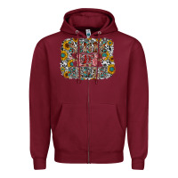 Burgundy mom of girls Zipper Hoodie - RacoonDesign