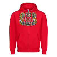 Red mom of girls Zipper Hoodie - RacoonDesign