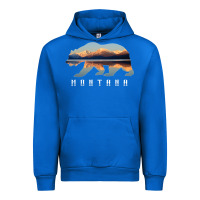 Cobalt Montana Bear with Glacier National Park Lake Image Souvenir Urban Hoodie - trangStudio
