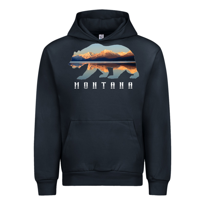 Montana Bear With Glacier National Park Lake Image Souvenir Urban Hoodie by trangStudio | Teevron