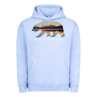 Pigment Grape Ice Montana Bear with Glacier National Park Lake Image Souvenir Urban Hoodie - trangStudio