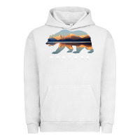 Pigment Lunar Rock Montana Bear with Glacier National Park Lake Image Souvenir Urban Hoodie - trangStudio