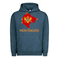 Pigment Midnight Navy Montenegrin Flag  Montenegro Urban Hoodie - trangStudio