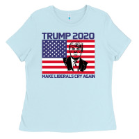 Baby Blue Trump 2020 Make Liberals cry Again Ladies Tee - Bettercallsaul