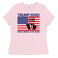 Bubblegum Pink Trump 2020 Make Liberals cry Again Ladies Tee - Bettercallsaul