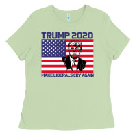 Trump 2020 Make Liberals Cry Again Ladies Tee | Teevron