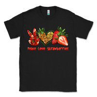 Black peace love strawberries Classic Tee - Jasminsmagicworld
