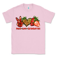 Bubblegum Pink peace love strawberries Classic Tee - Jasminsmagicworld