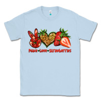 Dusty Blue peace love strawberries Classic Tee - Jasminsmagicworld