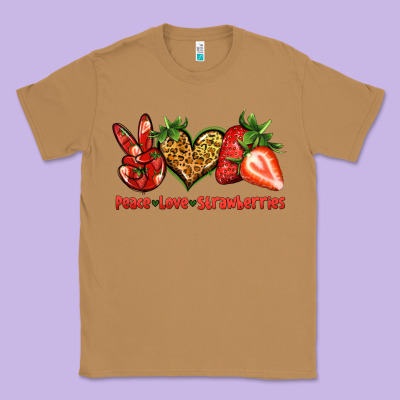 Peace Love Strawberries Classic Tee Designed By Jasminsmagicworld