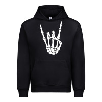 Black halloween skeleton hand horns rock n roll music lover tank top Urban Hoodie - trangStudio