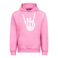 Fuchsia Pink halloween skeleton hand horns rock n roll music lover tank top Urban Hoodie - trangStudio