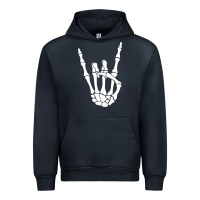 Navy halloween skeleton hand horns rock n roll music lover tank top Urban Hoodie - trangStudio