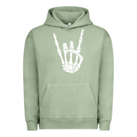 Pigment Oil Green halloween skeleton hand horns rock n roll music lover tank top Urban Hoodie - trangStudio
