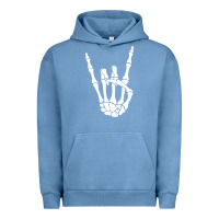 Pigment Pebble Blue halloween skeleton hand horns rock n roll music lover tank top Urban Hoodie - trangStudio