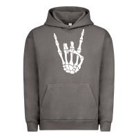 Pigment Tornado halloween skeleton hand horns rock n roll music lover tank top Urban Hoodie - trangStudio