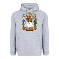 Heather Grey cowboy christmas santa Heavyweight Hoodie - BarkalooDesign
