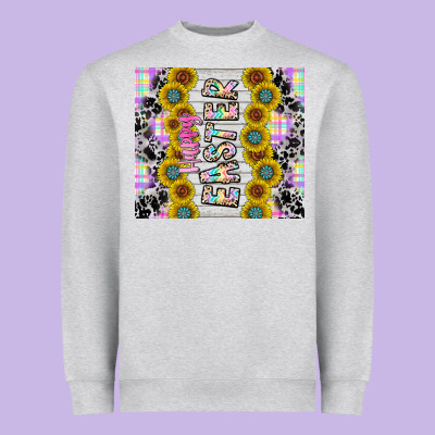 Happy Easter Heavyweight Sweatshirt Designed By Cowhidedigitalart