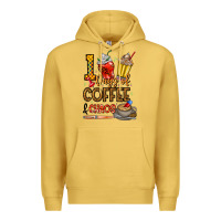 Antique Gold 100. Days Of Coffee  Chaos Premium Hoodie - CowhideDigitalArt
