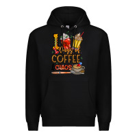 Black 100. Days Of Coffee  Chaos Premium Hoodie - CowhideDigitalArt