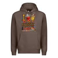 Coffee 100. Days Of Coffee  Chaos Premium Hoodie - CowhideDigitalArt