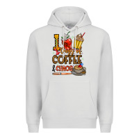 Dove Grey 100. Days Of Coffee  Chaos Premium Hoodie - CowhideDigitalArt
