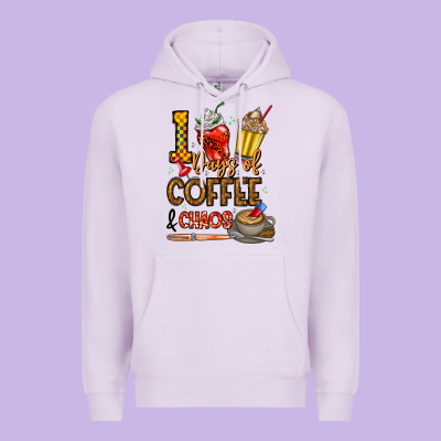 100. Days Of Coffee  Chaos Premium Hoodie Designed By Cowhidedigitalart