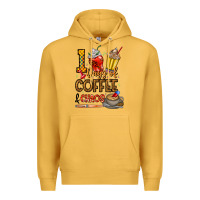 Mustard 100. Days Of Coffee  Chaos Premium Hoodie - CowhideDigitalArt